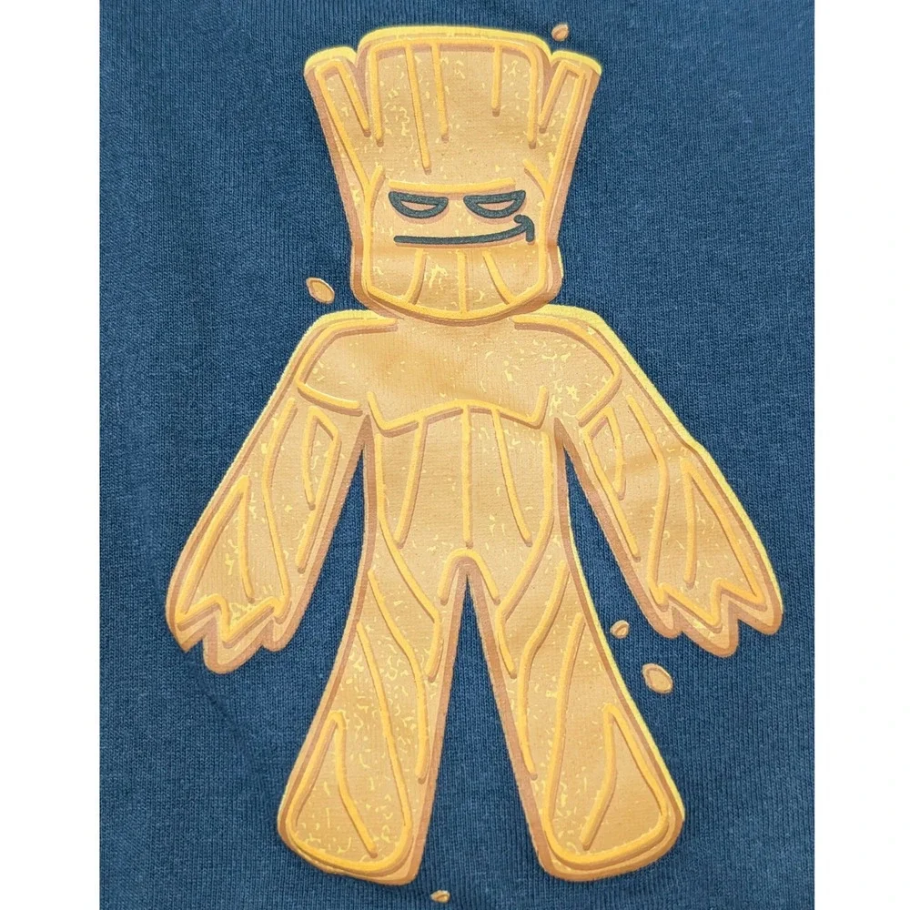 Marvel Gingerbread Men Heroes‎ Graphic T Shirt Navy Blue Size S
